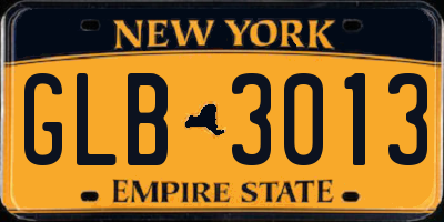 NY license plate GLB3013
