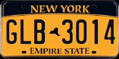 NY license plate GLB3014