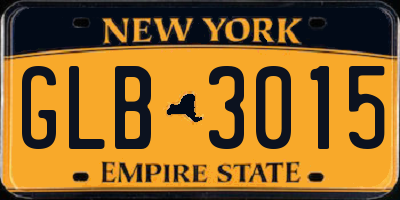 NY license plate GLB3015