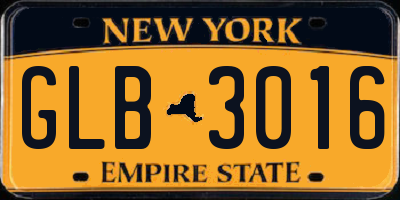 NY license plate GLB3016