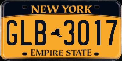 NY license plate GLB3017