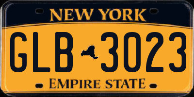 NY license plate GLB3023