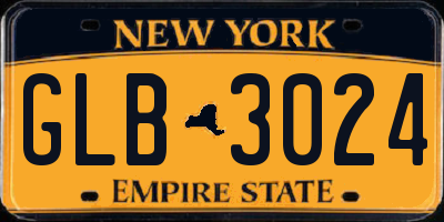 NY license plate GLB3024