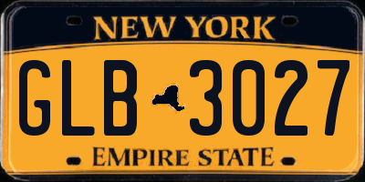 NY license plate GLB3027