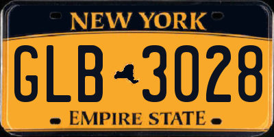 NY license plate GLB3028