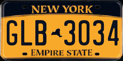 NY license plate GLB3034