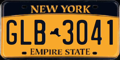 NY license plate GLB3041