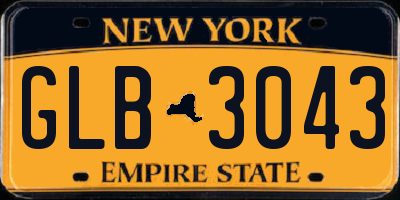 NY license plate GLB3043