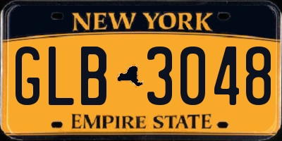 NY license plate GLB3048