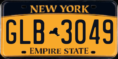NY license plate GLB3049