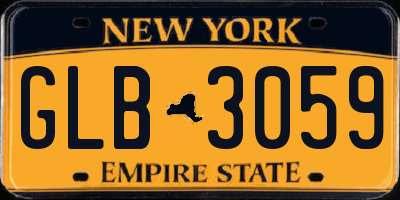 NY license plate GLB3059