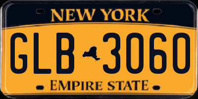 NY license plate GLB3060