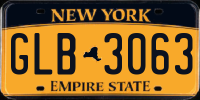 NY license plate GLB3063