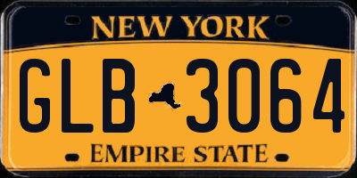 NY license plate GLB3064