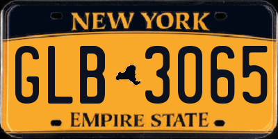 NY license plate GLB3065