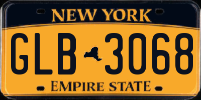 NY license plate GLB3068