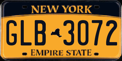 NY license plate GLB3072