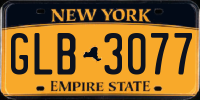 NY license plate GLB3077