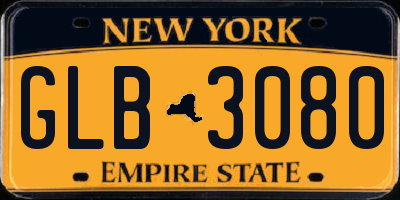 NY license plate GLB3080