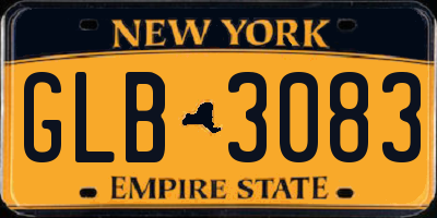 NY license plate GLB3083