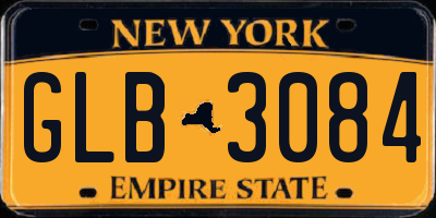 NY license plate GLB3084