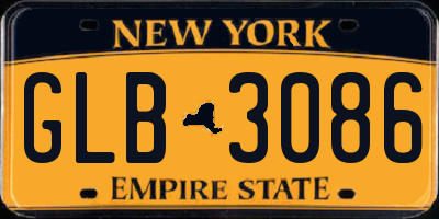 NY license plate GLB3086