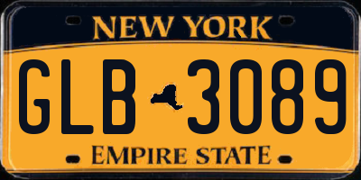 NY license plate GLB3089