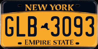 NY license plate GLB3093