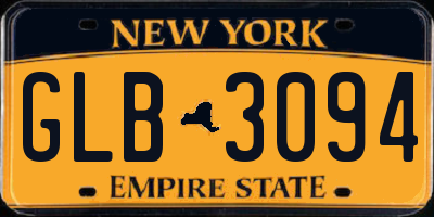 NY license plate GLB3094