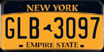 NY license plate GLB3097