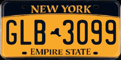 NY license plate GLB3099