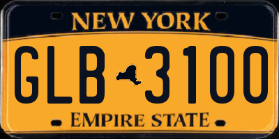 NY license plate GLB3100