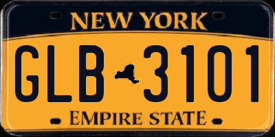 NY license plate GLB3101