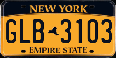 NY license plate GLB3103