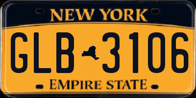 NY license plate GLB3106