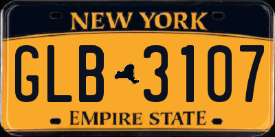 NY license plate GLB3107