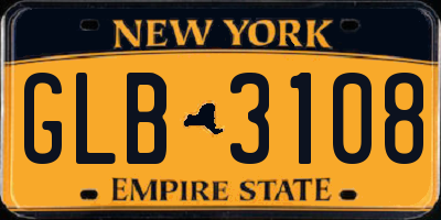 NY license plate GLB3108