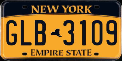 NY license plate GLB3109