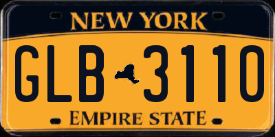 NY license plate GLB3110