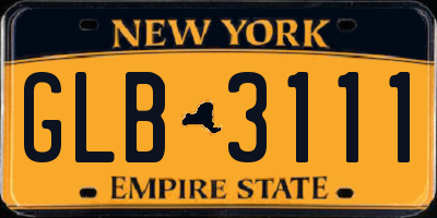 NY license plate GLB3111