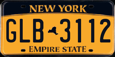 NY license plate GLB3112