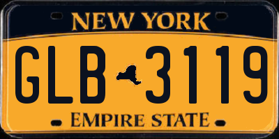 NY license plate GLB3119