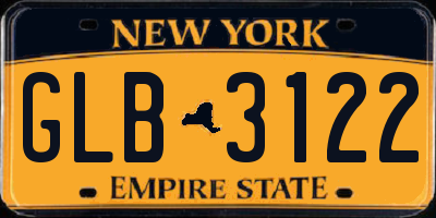 NY license plate GLB3122