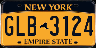 NY license plate GLB3124
