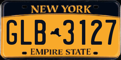 NY license plate GLB3127