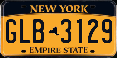 NY license plate GLB3129