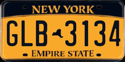 NY license plate GLB3134