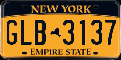 NY license plate GLB3137