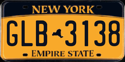 NY license plate GLB3138