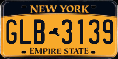 NY license plate GLB3139